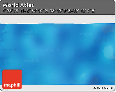 Physical 3D Map of the Area around 2° 16' 34" N, 58° 43' 30" E