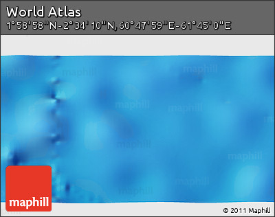 Physical 3D Map of the Area around 2° 16' 34" N, 61° 16' 29" E