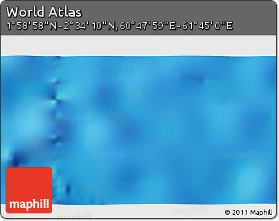 Physical 3D Map of the Area around 2° 16' 34" N, 61° 16' 29" E