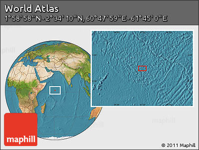 Satellite Location Map of the Area around 2° 16' 34" N, 61° 16' 29" E
