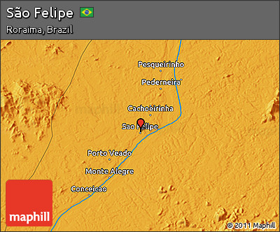 Political 3D Map of São Felipe