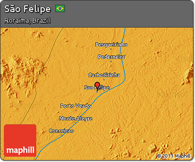 Political 3D Map of São Felipe