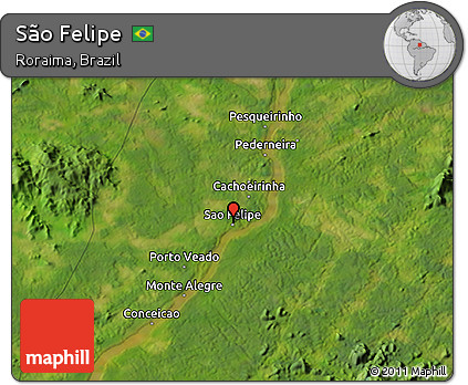 Satellite 3D Map of São Felipe