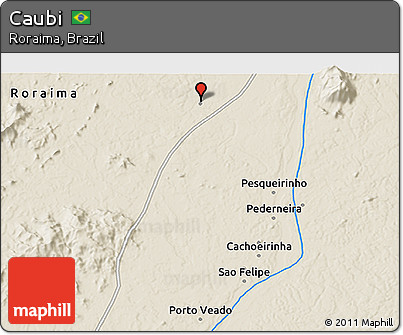Shaded Relief 3D Map of Caubi