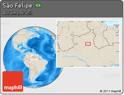 Shaded Relief Location Map of São Felipe