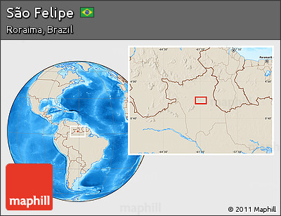 Shaded Relief Location Map of São Felipe