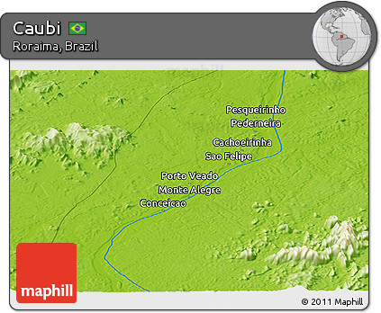 Physical Panoramic Map of Caubi