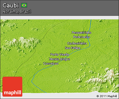 Physical Panoramic Map of Caubi