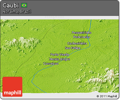 Physical Panoramic Map of Caubi