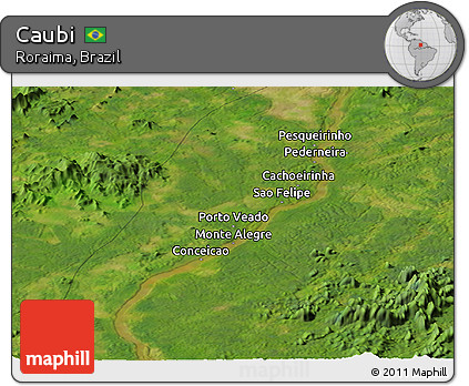 Satellite Panoramic Map of Caubi