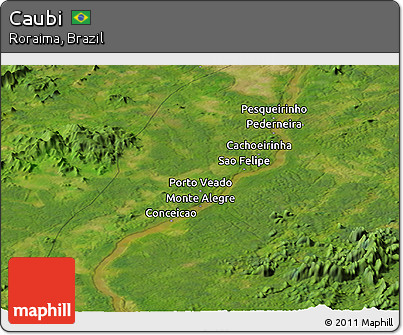 Satellite Panoramic Map of Caubi