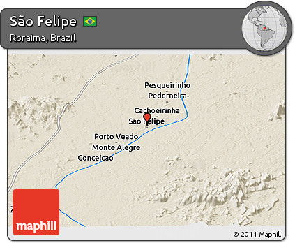 Shaded Relief Panoramic Map of São Felipe