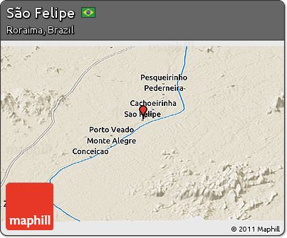 Shaded Relief Panoramic Map of São Felipe