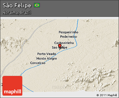 Shaded Relief Panoramic Map of São Felipe