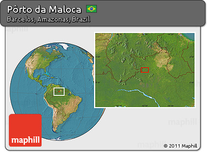 Satellite Location Map of Pôrto Da Maloca