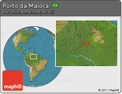 Satellite Location Map of Pôrto Da Maloca