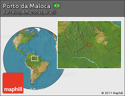 Satellite Location Map of Pôrto Da Maloca