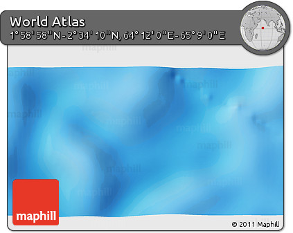 Physical 3D Map of the Area around 2° 16' 34" N, 64° 40' 30" E