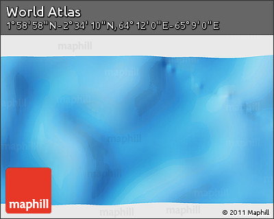 Physical 3D Map of the Area around 2° 16' 34" N, 64° 40' 30" E