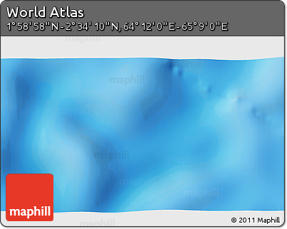 Physical 3D Map of the Area around 2° 16' 34" N, 64° 40' 30" E