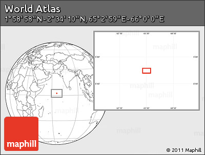 Blank Location Map of the Area around 2° 16' 34" N, 65° 31' 30" E