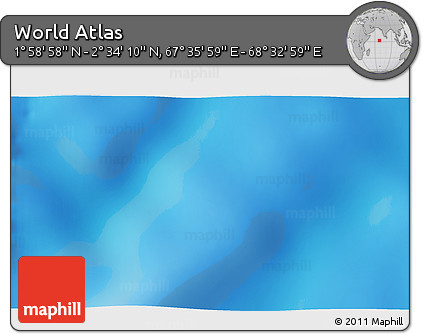 Shaded Relief 3D Map of the Area around 2° 16' 34" N, 68° 4' 29" E