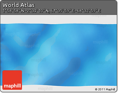 Shaded Relief 3D Map of the Area around 2° 16' 34" N, 68° 4' 29" E