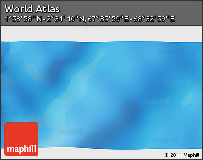 Shaded Relief 3D Map of the Area around 2° 16' 34" N, 68° 4' 29" E