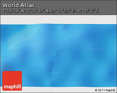 Physical 3D Map of the Area around 2° 16' 34" N, 69° 46' 30" E