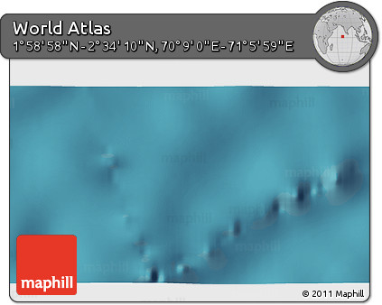 Satellite 3D Map of the Area around 2° 16' 34" N, 70° 37' 30" E