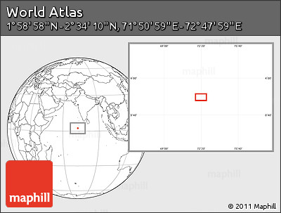 Blank Location Map of the Area around 2° 16' 34" N, 72° 19' 29" E