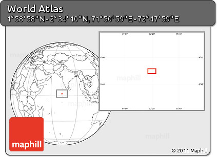 Blank Location Map of the Area around 2° 16' 34" N, 72° 19' 29" E