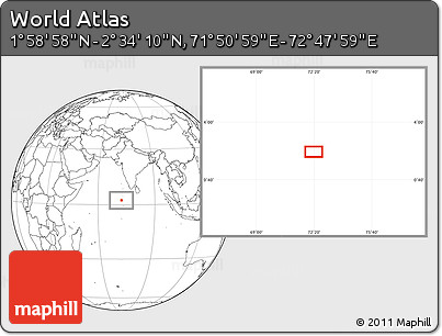 Blank Location Map of the Area around 2° 16' 34" N, 72° 19' 29" E