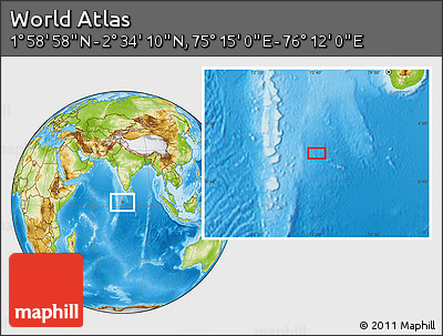 Physical Location Map of the Area around 2° 16' 34" N, 75° 43' 29" E