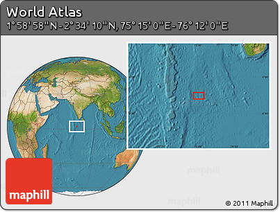 Satellite Location Map of the Area around 2° 16' 34" N, 75° 43' 29" E