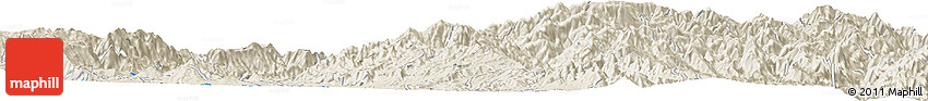 Shaded Relief Horizon Map of the Area around 2° 16' 34" N, 75° 34' 29" W