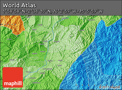 Political Map of the Area around 2° 16' 34" N, 75° 34' 29" W