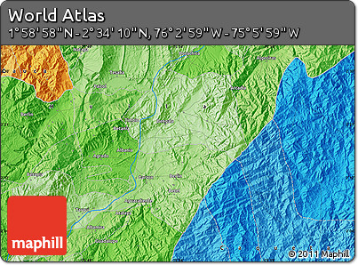 Political Map of the Area around 2° 16' 34" N, 75° 34' 29" W
