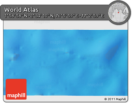Shaded Relief 3D Map of the Area around 2° 16' 34" N, 76° 34' 29" E