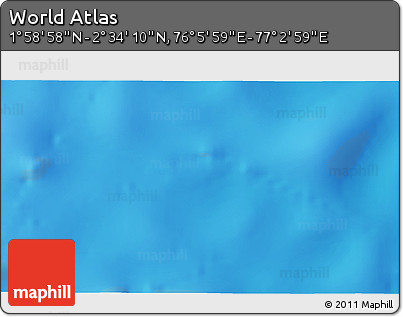 Shaded Relief 3D Map of the Area around 2° 16' 34" N, 76° 34' 29" E