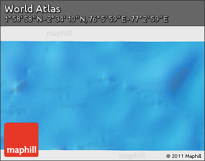 Shaded Relief 3D Map of the Area around 2° 16' 34" N, 76° 34' 29" E