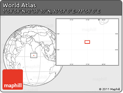 Blank Location Map of the Area around 2° 16' 34" N, 77° 25' 30" E