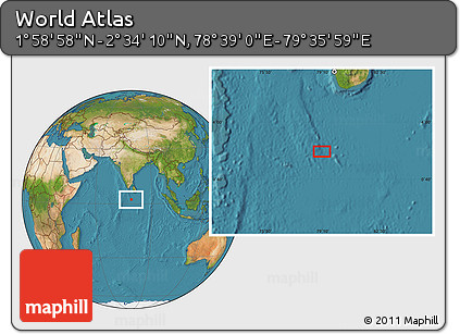 Satellite Location Map of the Area around 2° 16' 34" N, 79° 7' 30" E