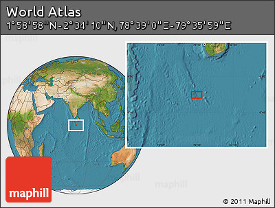 Satellite Location Map of the Area around 2° 16' 34" N, 79° 7' 30" E