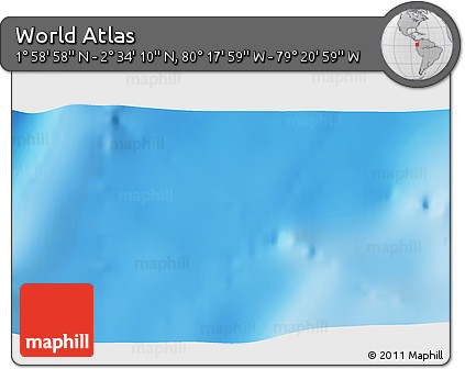 Physical 3D Map of the Area around 2° 16' 34" N, 79° 49' 29" W