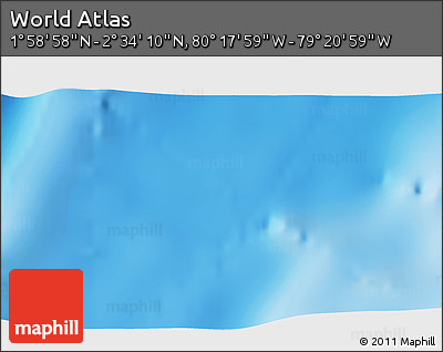 Physical 3D Map of the Area around 2° 16' 34" N, 79° 49' 29" W
