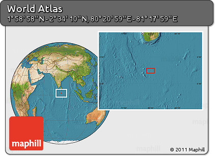Satellite Location Map of the Area around 2° 16' 34" N, 80° 49' 29" E