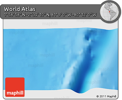 Physical 3D Map of the Area around 2° 16' 34" N, 80° 40' 30" W