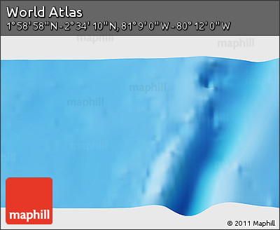 Physical 3D Map of the Area around 2° 16' 34" N, 80° 40' 30" W