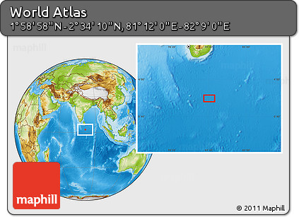 Physical Location Map of the Area around 2° 16' 34" N, 81° 40' 30" E